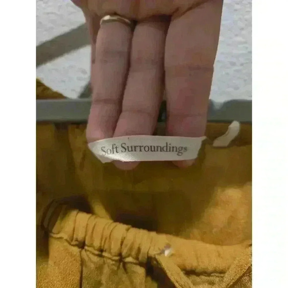 Soft Surroundings Women's L Brown Burnout Peasant Blouse 3/4 Sleeve Boho Whimsy - Picture 5 of 10